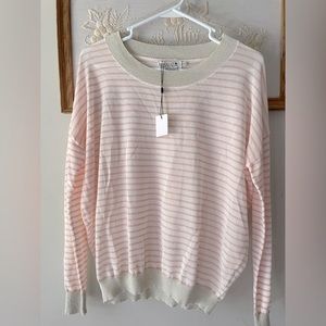NWT Molly Bracken pink gold striped sweater fall holiday